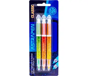 ASTRA Highlighter 2w1 Classic / Zestaw 3 szt. / Kredka + rozświetlacz
