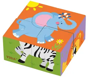 VIGA Picture Cubes Zoo / 4 kostki / od 24 miesięcy
