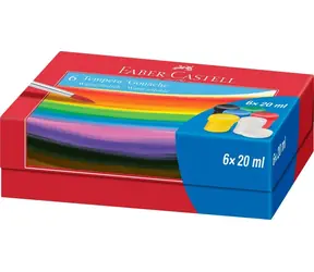 Farby temperowe Faber-Castell 6x20 ml / Farby temperowe / Wysoko pigmentowane / Rozpuszczalne w wodzie