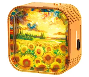 2KIDS TOYS Drewniana układanka 3D Lampa Pole słoneczników / Oświetlenie LED / Sterowanie dotykowe / 10+ elementów / USB