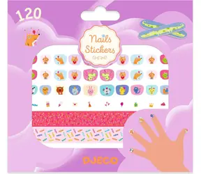 Naklejki na paznokcie DJECO Happy Birthday / Manicure / 120 szt. / 2 pilniki