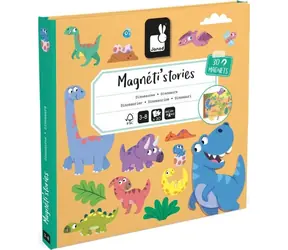 JANOD Magnetyczne opowieści Dinozaury / Książka magnetyczna / 30 magnetycznych elementów