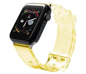 Pasek silikonowy Hurtel 42/44 mm żółty / Pasek do Apple Watch / Silikonowy