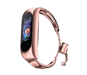 Metalowy pasek Hurtel do XIAOMI Mi Band 3/4/5/6 różowy / Pasek / Metalowy design