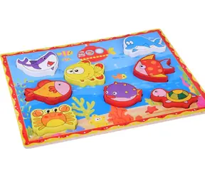 JOKOMISIADA Puzzle Morze / Drewniane / 8 elementów / 30x22,5 cm