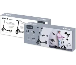 Hulajnoga Lionelo Luca Black Graphite / Składana / Rama aluminiowa / Koła 200 mm / Udźwig 100 kg