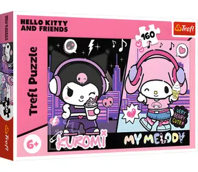 Trefl Puzzle Kuromi jedzie / 160 elementów / 41 x 27,8 cm