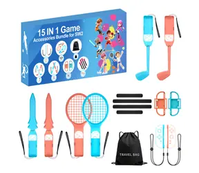 Hurtel Nintendo Switch Family Accessory Pack 2 pomarańczowy/niebieski / Zestaw akcesoriów / 15 części