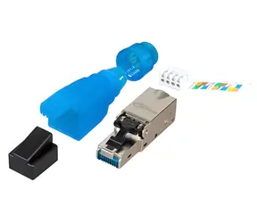 Złącze EFB RJ45 STP Cat.6A turkusowe / Złącze RJ45 / Cat.6A / STP / montaż w terenie