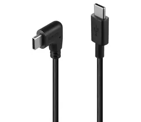 Lindy USB-C - USB-C 90° czarny / kabel USB / USB 2.0 / 1 m / PD 60W
