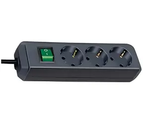 Brennenstuhl ECO-Line czarny / Przedłużacz / 3x gniazdo / 3 m / włącznik/wyłącznik