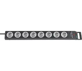 Brennenstuhl Super- SOLID Line czarno-szary / Przedłużacz / 8 gniazd / 2,5 m / włącznik/wyłącznik / zabezpieczenie przed dziećmi
