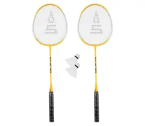 Zestaw do badmintona SULOV żółty / 2 rakiety 24 cm / 2 piłki / Torba podróżna