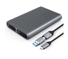 Obudowa zewnętrzna Orico Dual na 2 dyski SSD M.2 SATA/NVMe, szara / Obudowa zewnętrzna / USB-C 3.2 / 6 Gb/s SATA / 10 Gb/s NVMe