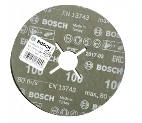 BOSCH R574 Best for Metal+ Inox / Ściernica fibrowa / Ziarnistość 100 / 125 x 22,23 mm