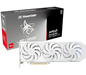 PowerColor Radeon RX 9060 XT Hellhound Spectral White 16GB / Karta graficzna / GDDR6 / 1x HDMI + 2x DP / 550W
