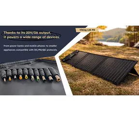 Viking L60 PD / Panel słoneczny / 60 W / USB-C PD 45 W / USB-A QC3.0 / IPX4
