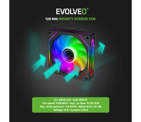 Evolveo 120UX-M czarny / Wentylator / 120 mm / ARGB / Master / Molex