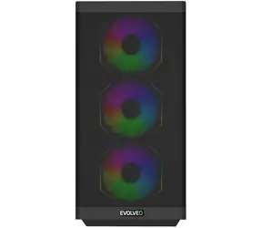 Evolveo Scorpio czarny / obudowa PC / Big Tower / ATX/E-ATX/mATX/ITX / 4X ARGB / szkło hartowane / bez zasilacza