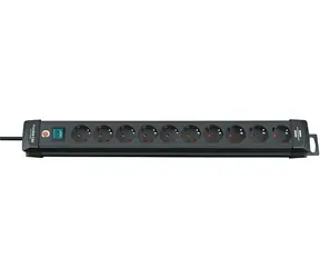 Brennenstuhl Premium-Line czarny / Przedłużacz / Gniazdo 10x / Typ F / 3 m