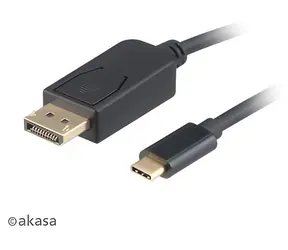 Akasa AK-CBCA11-18BK / Kabel USB-C do DisplayPort / 4K@60Hz / 1,8 m