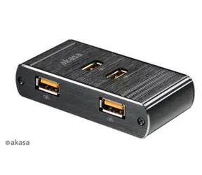 Akasa AK-SC01-BKCM / Stacja ładowania USB / 4 porty / szybkie ładowanie / szczotkowane aluminium