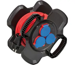 Brennenstuhl X-Gum czarny / Bęben kablowy / Guma / Kabel 10 m / IP44 / 3 gniazda