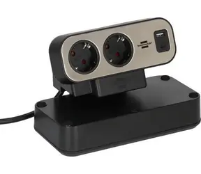 Brennenstuhl estilo black/silver / Desktop power strip / 10x socket / USB-A / USB-C PD 30W / 2 m / on/off switch