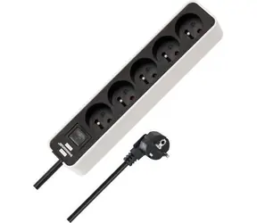 Przedłużacz Brennenstuhl biały/czarny / Przedłużacz / 5 gniazd / włącznik / 5 m / 3500 W