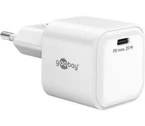 Goobay Nano 20W biały / Ładowarka sieciowa / 1x USB-C / USB-C PD / GaN / 20W