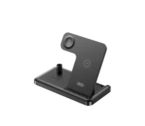 Xo WX033 czarny / Ładowarka bezprzewodowa 4w1 / 15W / USB-C