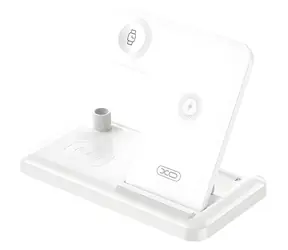 Xo WX033 biały / Ładowarka bezprzewodowa 4w1 / 15W / USB-C