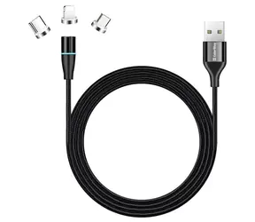 Colorway / Kabel ładujący 3 w 1 / Lightning + Micro-USB + USB-C / Magnetyczny / QC3.0 / 2,4 A / 1 m