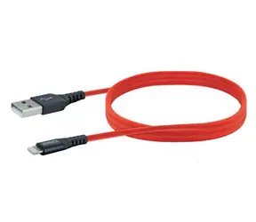 Schwaiger USB-A - Lightning czerwony / Kabel danych / 1,2 m / Certyfikat MFi / Oplot nylonowy / 2,4 A