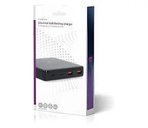 Nedis GaN 65W / Ładowarka biurkowa / 4X USB-C, USB-A / Dostarczanie zasilania / Automatyczny wybór napięcia