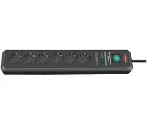 Brennenstuhl Secure-Tec antracyt / Listwa przeciwprzepięciowa / 6 gniazd / 19 500 A / kabel 2 m