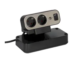 Brennenstuhl estilo black/silver / Desktop power strip / 9x socket / USB-A / USB-C PD 30W / 2 m / on/off switch