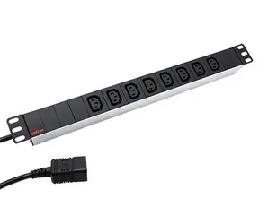 Panel zasilający Roline 19" biały, czarny / Panel zasilający / 1U / 8x wtyczka C13 / C20 / kabel 2 m
