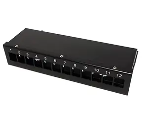 Panel krosowy Value do modułów Keystone czarny / Panel krosowy / 12 portów / STP / bez wyposażenia / 19"