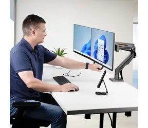 Uchwyt biurkowy StarTech do 2 monitorów czarny / Uchwyt do monitora / VESA / 17-27" / nośność 30 kg / pochylenie od -15° do 65°