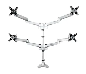 Uchwyt StarTech Quad Monitor Mount Premium srebrny / Uchwyt na 4 monitory / 13-27" / nośność 45 kg / obrót 360°