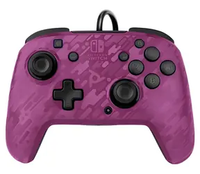 PDP Faceoff Deluxe+ Audio Camo Purple / Kontroler do gier / Przewodowy / USB / 3M / Nintendo Switch