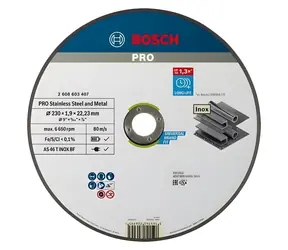 BOSCH AS 46 T Inox BF / Tarcza tnąca do stali nierdzewnej / 230 x 22,23 mm / 1,9 mm