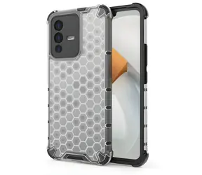 Etui Hurtel Honeycomb transparentne / Wytrzymałe etui z żelową ramką / Vivo V23 5G
