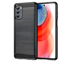 Hurtel Carbon Case czarny / Etui ochronne / Motorola Moto G Stylus 2022 / Wygląd karbonu, elastyczny