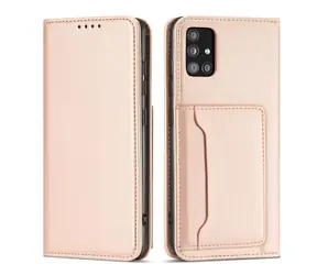 Etui na karty magnetyczne Hurtel różowe / Etui portfelowe / Samsung Galaxy A12 5G / Miejsce na kartę / Zapięcie magnetyczne