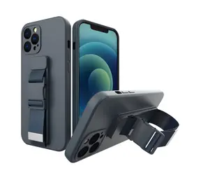 Hurtel Rope Case granatowy / Etui / żelowe / z paskiem na szyję / Samsung Galaxy A12