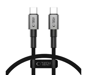 Tech-Protect UltraBoost DNA szary / Kabel ładujący USB-C - USB-C / PD 100 W / 5 A / 50 cm