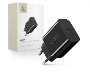 Tech-Protect NC20W czarny / Ładowarka / USB-C PD 20W / 1 Port