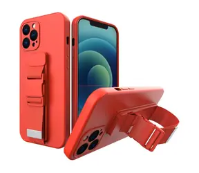 Etui Hurtel z paskiem na szyję do Samsung Galaxy A12 czerwone / Etui / Żelowe TPU